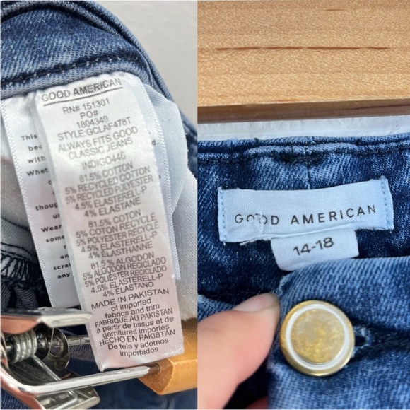 GOOD AMERICAN Always Fits Good Classic Straight Leg Jeans size 14-18 - Picture 9 of 9